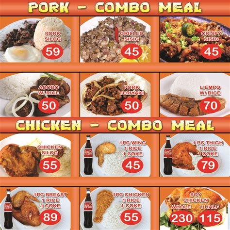 Pork Combo Meal Menu | MACKY PORTFOLIO