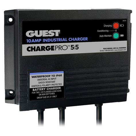 Marinco Charge Pro On-Board Marine Boat Battery Charger 12V/24V 10 Amp ...