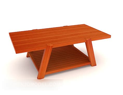 Mahogany Wooden Coffee Table Free 3d Model - .Max - Open3dModel