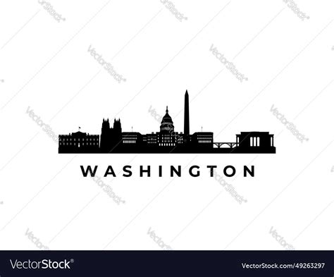 Washington dc skyline travel famous Royalty Free Vector