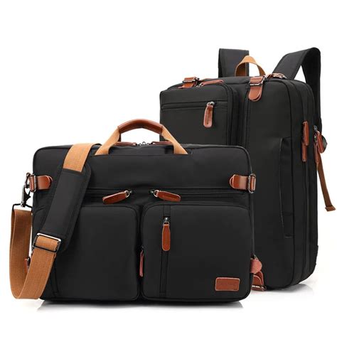 17 Inch Convertible Briefcase Men Business Handbag Messenger Bag Casual Laptop Multifunctional ...