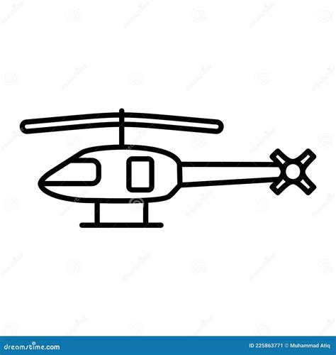 Vector Helicopter Outline Icon Design Stock Vector - Illustration of lined, vector: 225863771