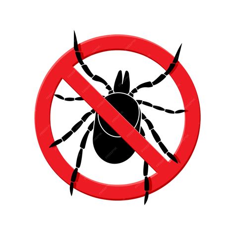 Premium Vector | Stop ticks sign tick bite prevention crossed out ...