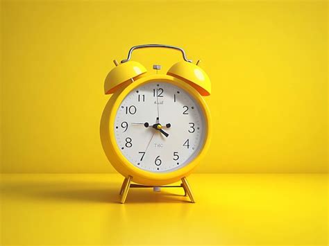 Premium AI Image | Alarm clock on yellow background 3D ai generator