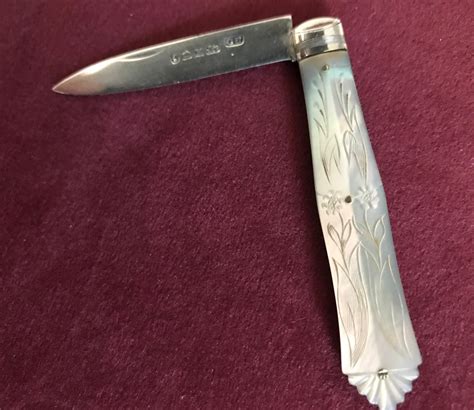 Antiquevictorian Mother of Pearl and Sterling Knife Small - Etsy