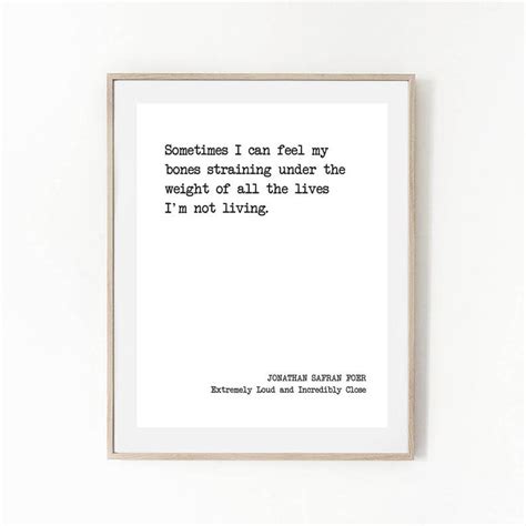 Printable Quote JONATHAN SAFRAN FOER the Lives I'm Not - Etsy