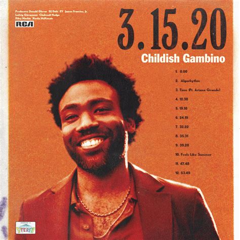 Childish Gambino - 3.15.20 : freshalbumart