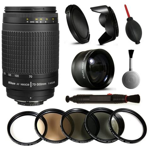 Nikon AF 70-300mm Manual Lens + Beginner Accessories Bundle includes 5 Piece Filter Set + 2.2x ...