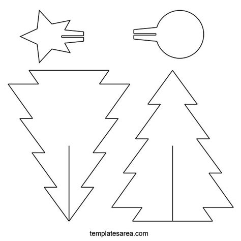 Free Printable 3D Christmas Tree Craft Template - TemplatesArea