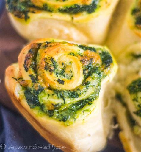 Homemade Savory Bread Rolls - Spinach and Cheese Stuffed Bread Rolls - Caramel Tinted Life