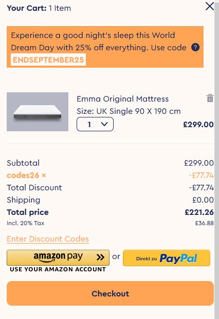 20% OFF - Emma Mattress Discount Code