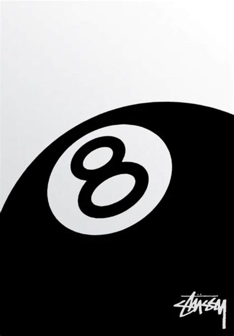 the number eight eight ball logo on a white and black background