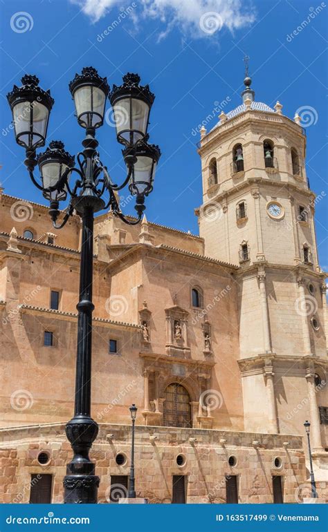 Street Light and Tower of the San Patricio Church in Lorca Stock Image - Image of street, spain ...