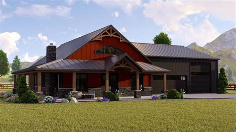 Plan 41849 | Barndominium style House Plan with 2039 Sq Ft, 3 Beds, 2 ...