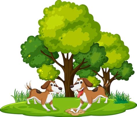 Free Vector | Many dogs playing in the park