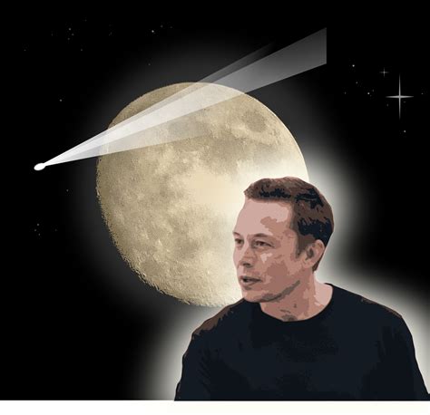 Clipart - Elon Musk and the Moon