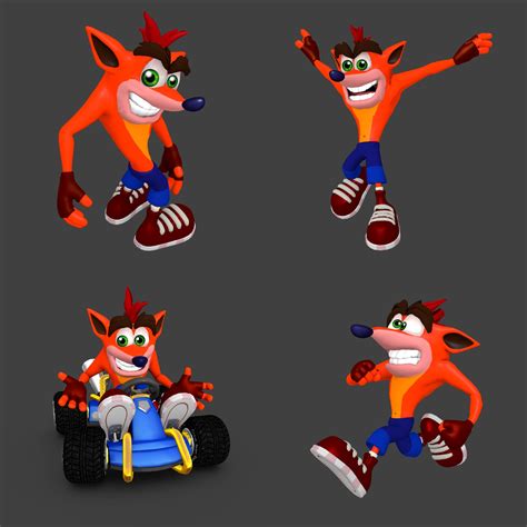 Classic HD PS1 Crash Bandicoot Model WIP renders (Blender and based off ...