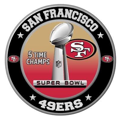 San Francisco 49ers Super Bowl Championship Sticker, NFL Decal 12 ...