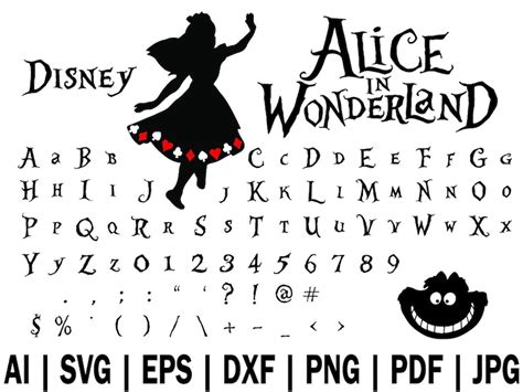 Disney alice in wonderland font instant download | Etsy