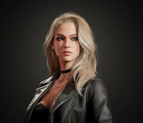 1080x2160px | free download | HD wallpaper: Sihwa Lee, CGI, women, blonde, realistic, long hair ...