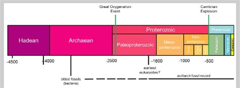 Timeline showing the extent of the acritarch fossil record (numbers ...