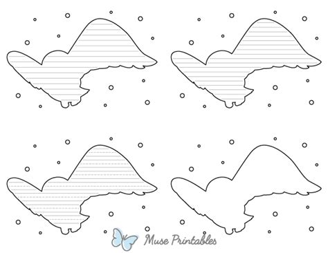 Free Printable Flying Snowy Owl-Shaped Writing Templates