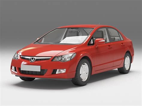 Red Honda Civic 3D model Download for Free