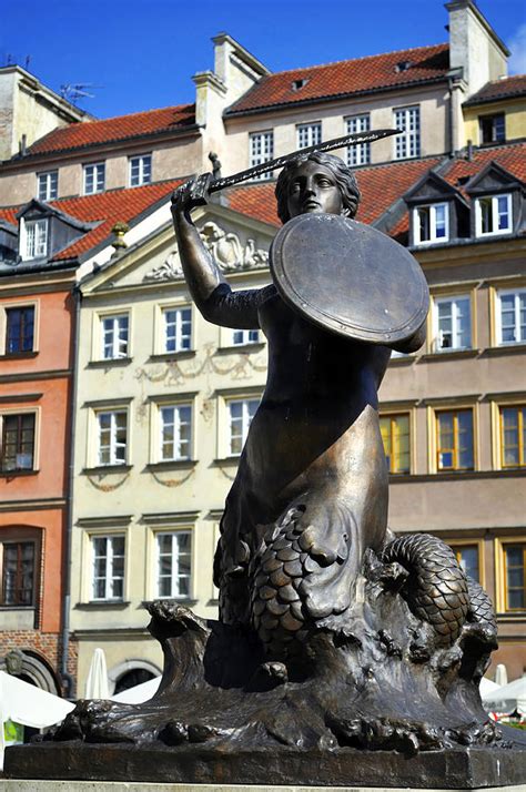 Mermaid statue in Warsaw. Photograph by Fernando Barozza | Fine Art America