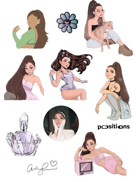 Ariana Grande stickers☁️💖 | Trajes disneyland, Pegatinas bonitas, Lindos dibujos tumblr