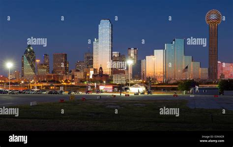 Dallas City Skyline and the Reunion Tower, Texas, United States of ...