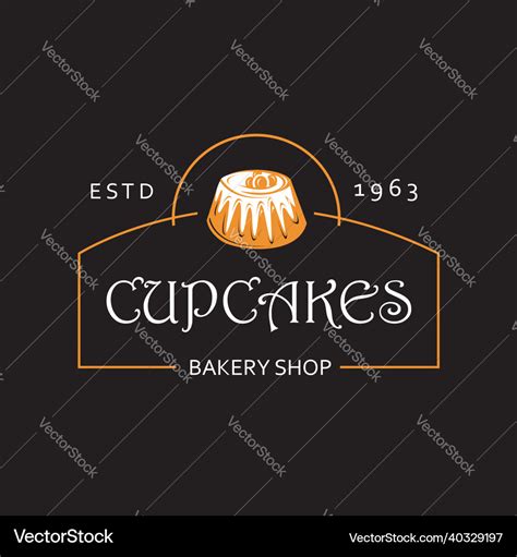 Label with cupcake Royalty Free Vector Image - VectorStock