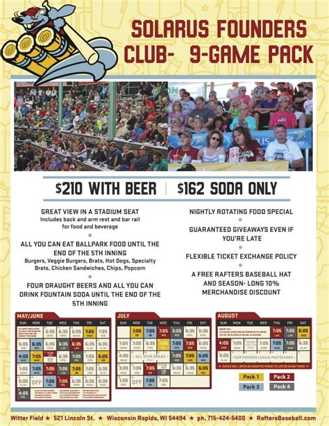 Solarus Founders Club 9-Game Package - Wisconsin Rapids Rafters ...