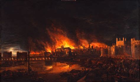 Painting of the Great Fire, 1666 (57.54) | Great fire of london, London painting, Burning city