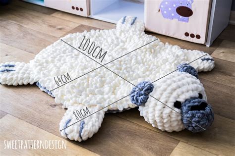 Polar Bear Crochet Plush Rug Toy Crochet Bear Rug Bear rug | Etsy