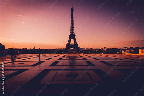 eiffel tower at sunrise Stock Photo | Adobe Stock