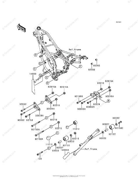 Kawasaki Motorcycle 1999 OEM Parts Diagram for Frame & Fittings ...