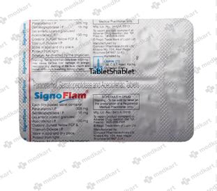 SIGNOFLAM TABLET 10'S, Price, Composition & Generic Alternatives - Medkart