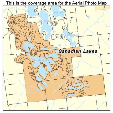 Aerial Photography Map of Canadian Lakes, MI Michigan