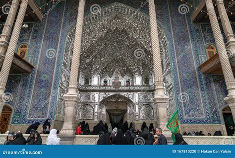 Visitors and Worshippers Inside of Shrine of Fatima Masumeh in Qom, Iran Editorial Image - Image ...