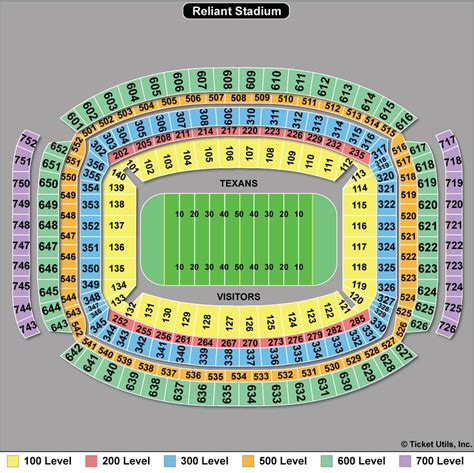 Los texanos asientos mapa - Houston Texans mapa de asientos (Texas - USA)