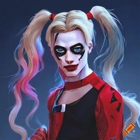 Cosplay of male version of harley quinn on Craiyon