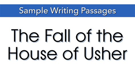 Writing Sample: The Fall of the House of Usher ＊ Byrdseed.TV