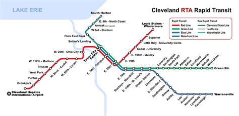 Cleveland RTA Rapid Transit - Map, lines, stations and tickets