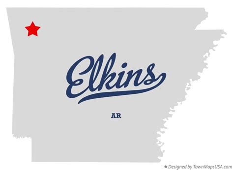 Map of Elkins, AR, Arkansas