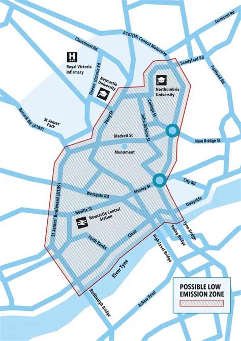 Map Of Newcastle Clean Air Zone