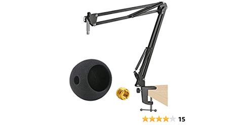 Blue Snowball Mic Stand with Pop Filter - Microphone Boom Arm Stand ...