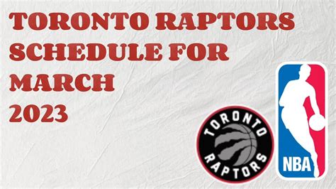 TORONTO RAPTORS SCHEDULES FOR MARCH 2023 | NBA GAMES SCHEDULES | PH ...