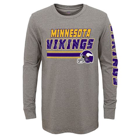 Youth Gray Minnesota Vikings Tri-Blend Long Sleeve T-Shirt - Walmart.com - Walmart.com