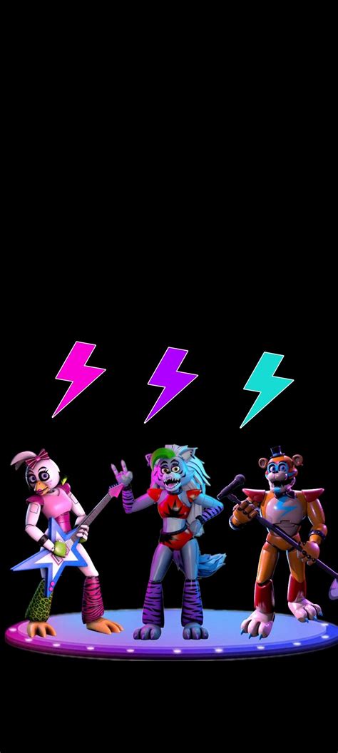 Glamrock Freddy, Chica, and Roxy - FNAF Security Breach Wallpaper