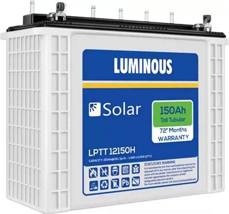 Luminous LPTT12150H -150Ah - Tall Tubular Solar Battery Price From Rs ...